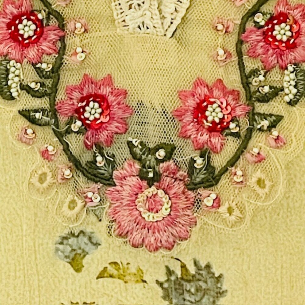 Soft Surroundings Serenata Floral Embroidered & Beaded Tunic Blouse & Tank Top S - Picture 6 of 13